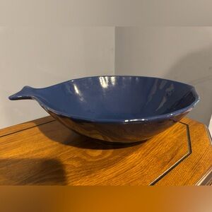 Blue Fish Ceramic Serving Bowl